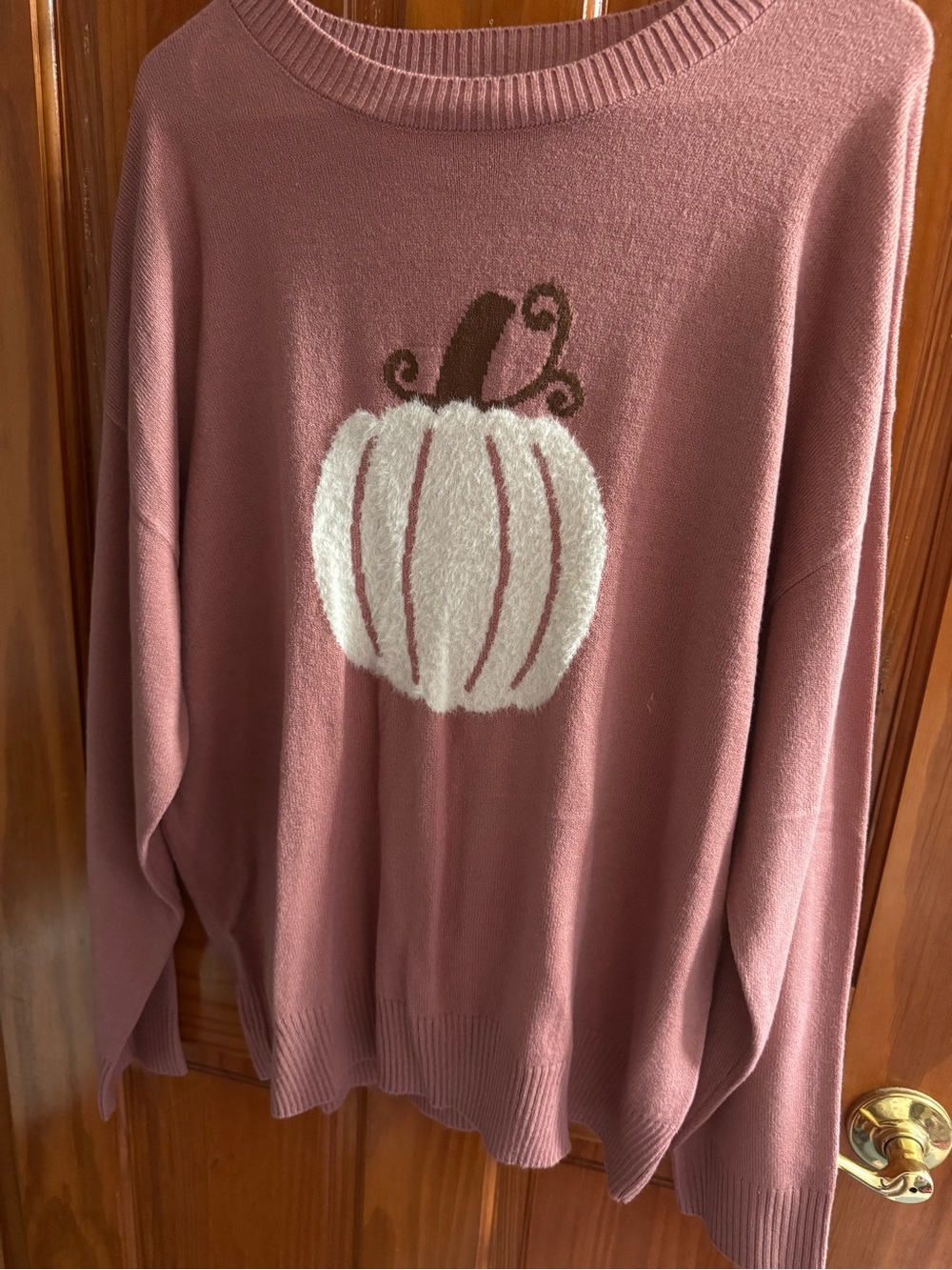 Dusty Rose Pumpkin Crewneck Sweater - Women's